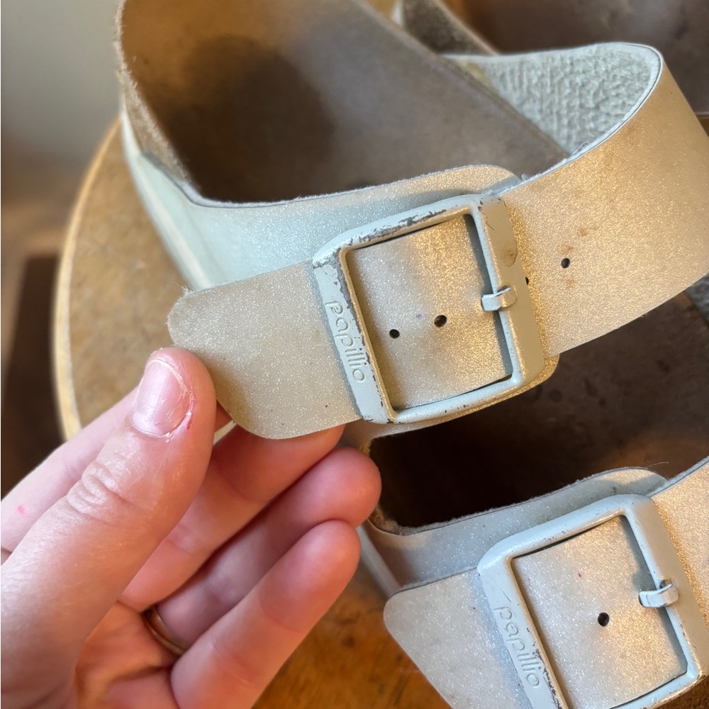 Birkenstock Papillo Silver Platform Arizona Sandals 40 9.5 - Picture 5 of 8